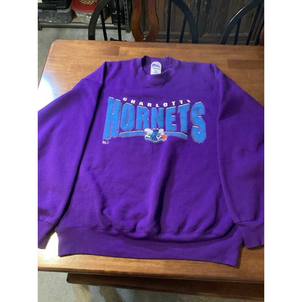 Men's Vintage 90's NBA Charlotte Hornets Pro Player Crewneck Sweatshirt Size XXL